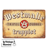 Plaque métal bière Westmalle Trappist