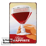 plaque métal vintage chimay bière trappiste