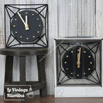 Horloge à Poser Métal Noir Et Or - Le Vintage Illuminé