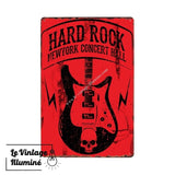 Plaque Métal Vintage Hard Rock New York Concert Hall - Le Vintage Illuminé
