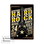 Plaque Métal Vintage New York Bronx Hard Rock - Le Vintage Illuminé