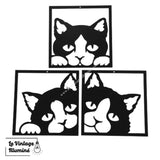 Décoration Murale Métal Noir Chats Mignons