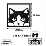 Décoration Murale Métal Noir Chats Mignons