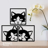 Décoration Murale Métal Noir Chats Mignons