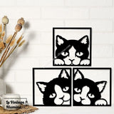Décoration Murale Métal Noir Chats Mignons