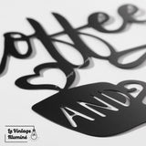 Décoration Murale Métal Noir Coffee And Tea