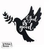 Décoration Murale Métal Noir Colombe Paix