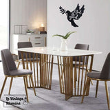 Décoration Murale Métal Noir Colombe Paix