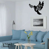 Décoration Murale Métal Noir Colombe Paix