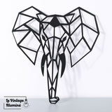 Décoration Murale Métal Noir Eléphant