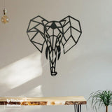 Décoration Murale Métal Noir Eléphant