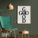 Décoration Murale Métal Noir God is Good
