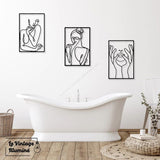 Décoration Murale Métal Noir Silhouette 3 pièces