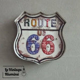 Enseigne Lumineuse Vintage Route 66 Blanche 34.5 x 35 cm - Le Vintage Illuminé