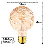 Ampoule Vintage à LED ICE DIAMANT 3W E27 140x95mm - Le Vintage Illuminé
