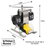Horloge Flip Flap Hélicoptère - Le Vintage Illuminé