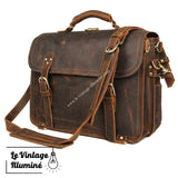 Malette Style Rétro En Cuir Véritable Pour Homme - Le Vintage Illuminé