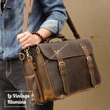 Malette Style Rétro En Cuir Véritable Pour Homme - Le Vintage Illuminé