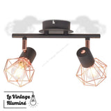 Plafonnier Vintage Avec 2 Ampoules à Filament LED - Le Vintage Illuminé