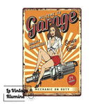 Plaque Métal Vintage Welcome to Garage - Le Vintage Illuminé