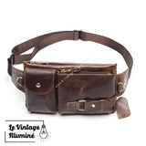 Sac Banane Homme en Cuir Véritable -