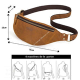 Sac Banane Rétro En Cuir Véritable 3 coloris - Le Vintage Illuminé