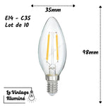 Lots de 10 ampoules LED (E14 - C35)