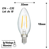 Lots de 10 ampoules LED (E14 - C35)