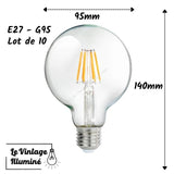 Lots de 10 ampoules LED (E27 - G95)