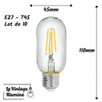 Lots de 10 ampoules LED (E27 - T45)