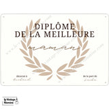 Plaque Diplôme Du Meilleur / De la Meilleure