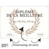 Plaque Diplôme Du Meilleur / De la Meilleure