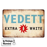 Plaque Métal Bière Vedett Extra White