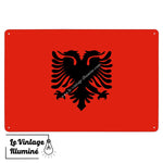 Plaque métal Drapeau Albanie