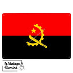 Plaque métal Drapeau Angola