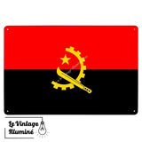 Plaque métal Drapeau Angola