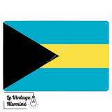 Plaque métal Drapeau Bahamas