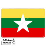 Plaque métal Drapeau Birmanie (Myanmar)