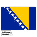 Plaque métal Drapeau Bosnie-Herzégovine