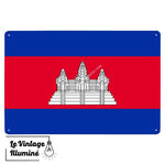 Plaque métal Drapeau Cambodge