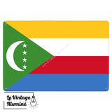 Plaque métal Drapeau Comores