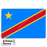 Plaque métal Drapeau Congo (République démocratique du Congo)