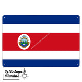 Plaque métal Drapeau Costa Rica