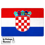 Plaque métal Drapeau Croatie