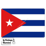 Plaque métal Drapeau Cuba