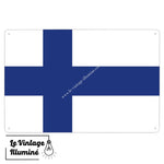 Plaque métal Drapeau Finlande