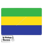 Plaque métal Drapeau Gabon