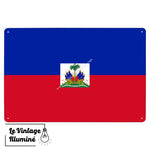 Plaque métal Drapeau Haïti