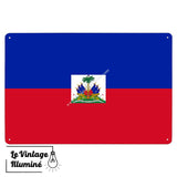 Plaque métal Drapeau Haïti