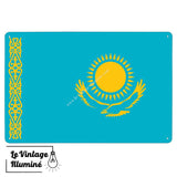 Plaque métal Drapeau Kazakhstan